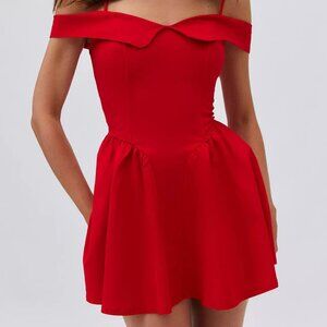 NWT Kimchi Blue Off-The-Shoulder Mini Dress in Red